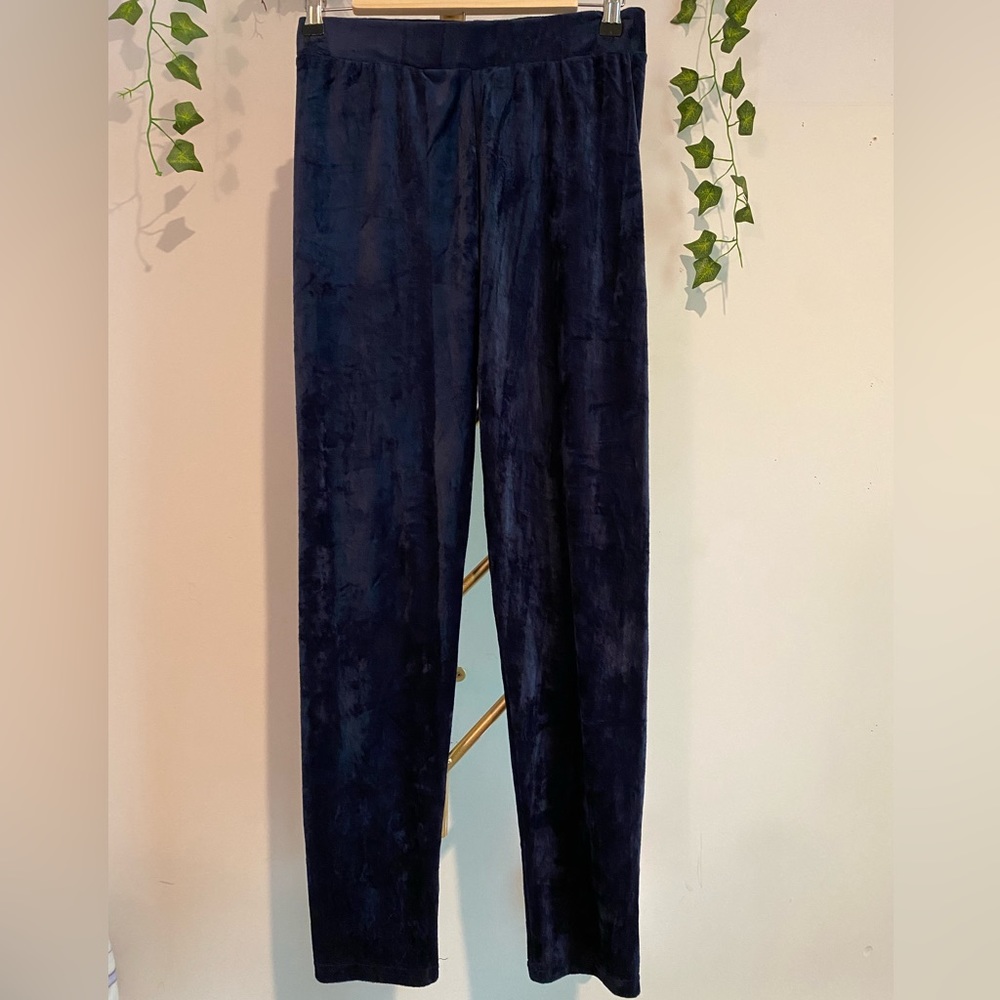 Navy Blue Velvet Leggings